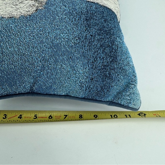 Linda Picken Tapestry Sofa Throw Blue Pillow White Bichon Dog Home Decor - Picture 8 of 8